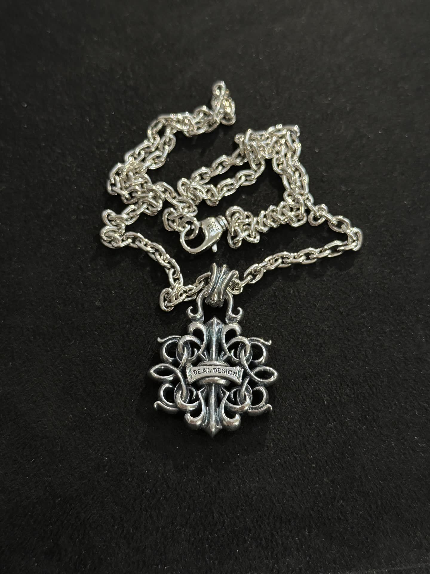 Chrome Hearts Silver Chain with Ornate Pendant
